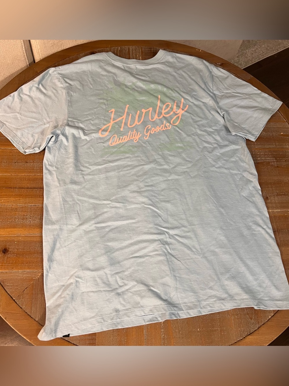 Hurley Quality Goods Soft Graphic Tee Blue tropical summer vibes Medium